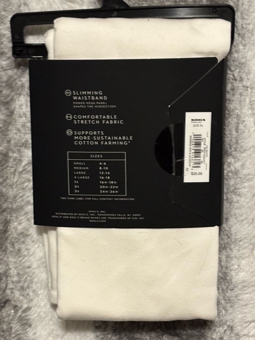 Simply Vera Vera Wang White High-Rise Shaping Leggings size XL (16-18) - Picture 3 of 4